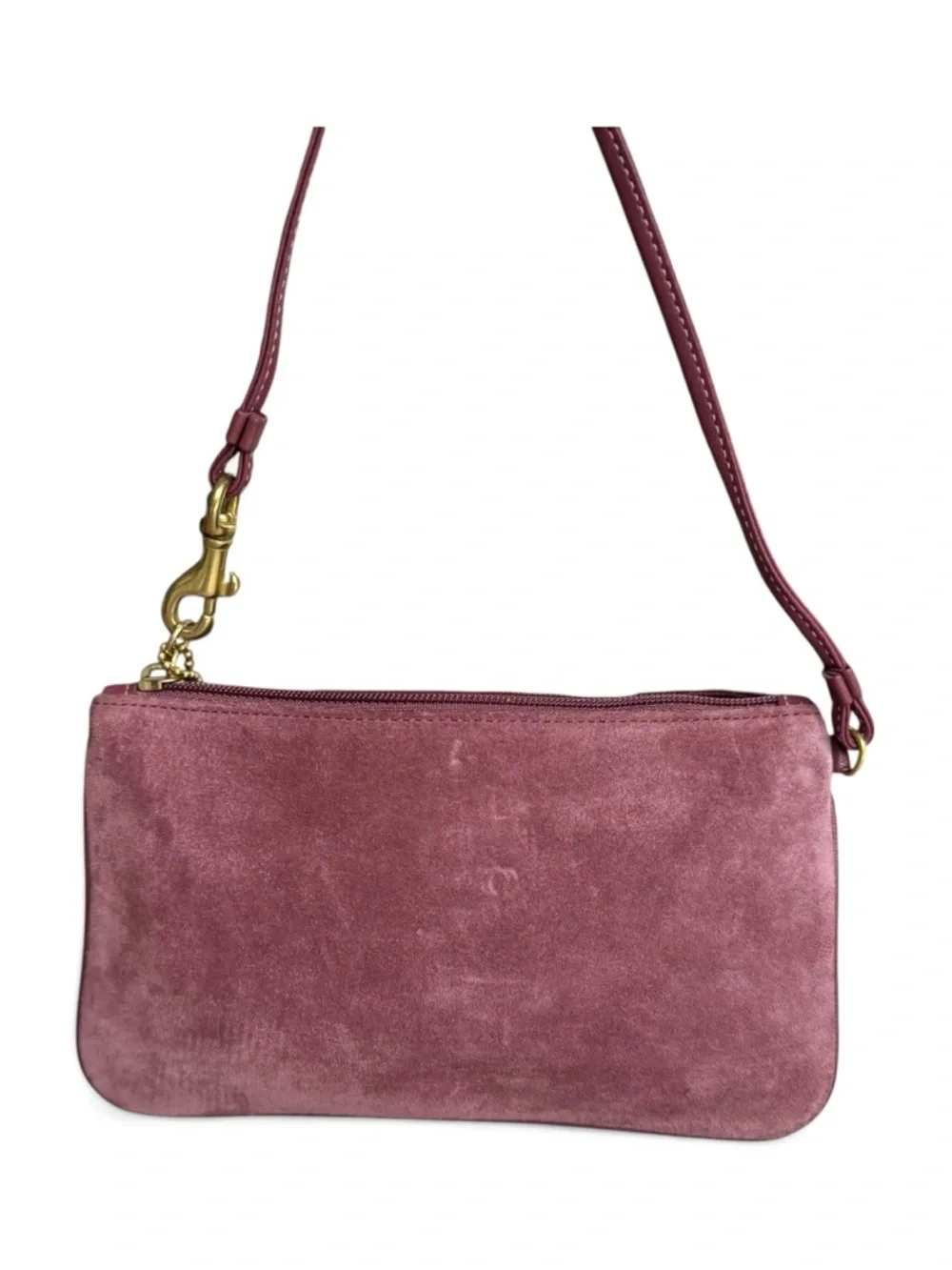🆕 Coach Soho Vintage Suede Wristlet Mini Bag Purple